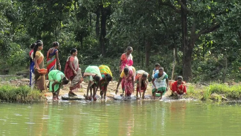 Kasiadih_Loose_check_dams_built_by_local_villagers_has_resulted_in_the_formation_of_this_water_reservoir_now_useful_to_women_for_their_needs_who_play_a_key_role_in_safeguarding_the_local_ecology_